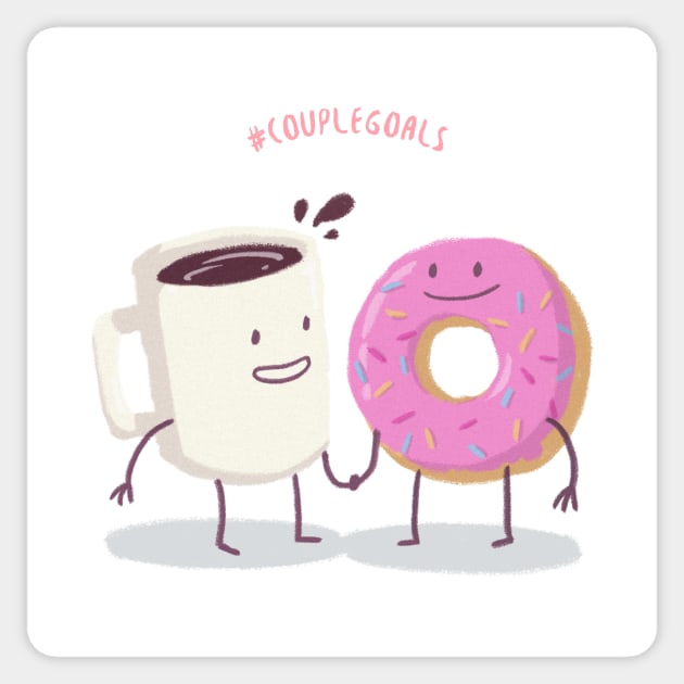 Coffee and Donut - Hashtag Couple Goals Sticker by i2studio